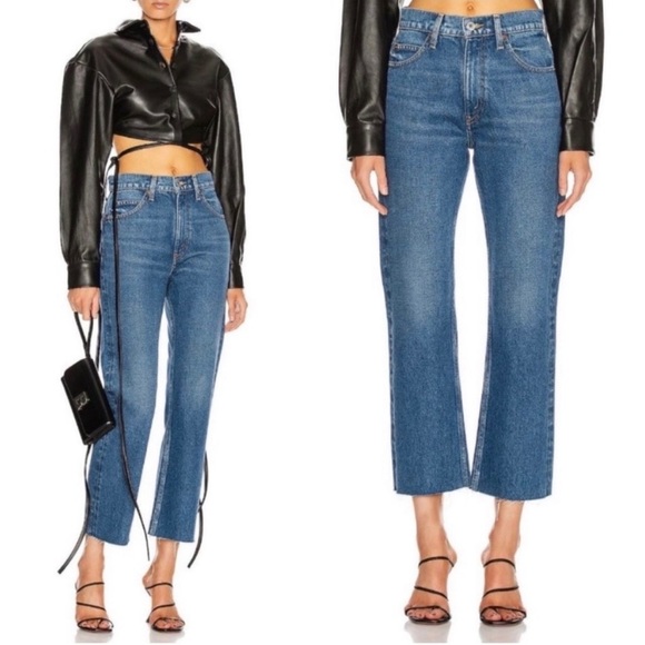 NWT RE/DONE 70s Crop Boot Jeans with Raw Hem - Picture 2 of 8